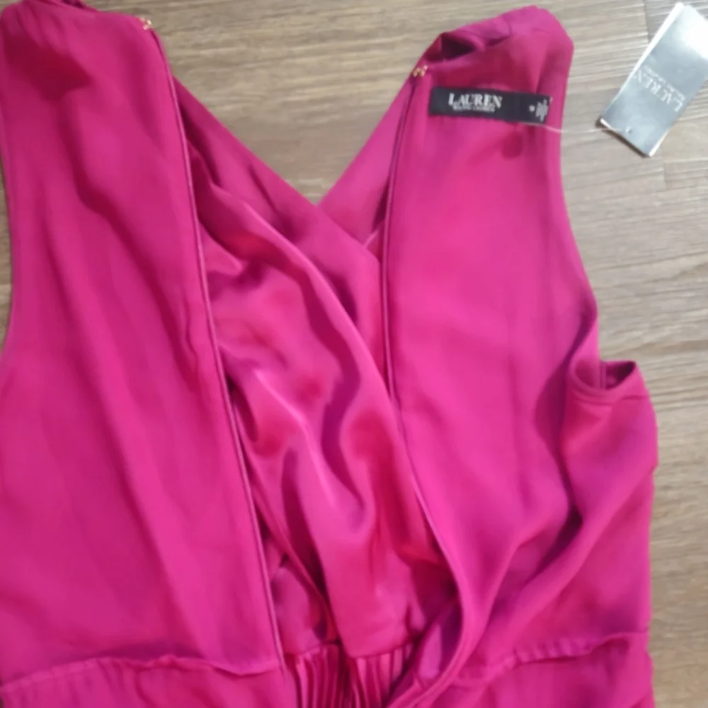 NWT Lauren Ralph Lauren Charmeuse Halter Midi Dress 14 - Picture 13 of 16